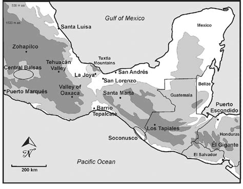 Labeled Ancient Mesoamerica Map