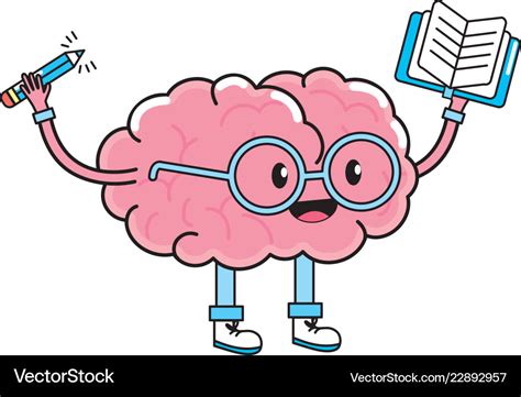 Cute brain cartoon Royalty Free Vector Image - VectorStock