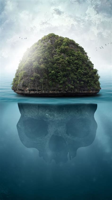 Skull Island 4K,skull, art, nature | Fantasy landscape, New year art ...