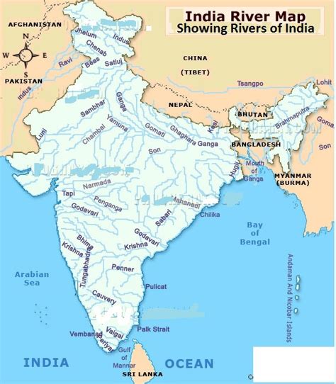 Political Map Of India With Rivers