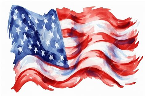 Premium Photo | A watercolor painting of an american flag