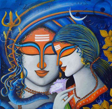 Shiva-Shakti by artist SUSMITA MANDAL – Image, Painting | Mojarto