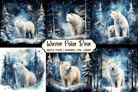 Polar Bear in Snow Background Graphic by Babydell Art · Creative Fabrica