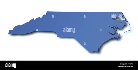 3d rendered map of the state of North Carolina - USA Stock Photo - Alamy