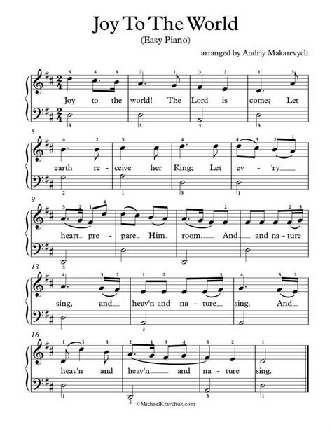 Printable Sheet Music Joy To The World