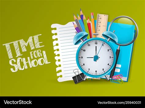 Time for school background with education supplies