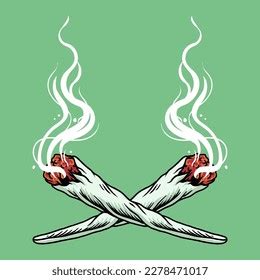 Smoke Joint Weed Vector Illustration Stock Vector (Royalty Free ...