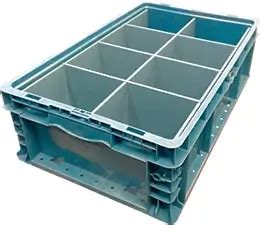 Stackable ASRS Tote w/ Adjustable Dividers | Flexcontainer.com