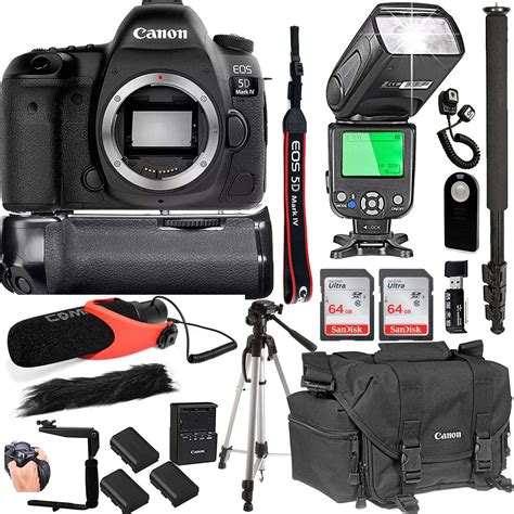 Amazon.com : Canon EOS 5D Mark IV Body Only + 128GB Memory + Canon ...