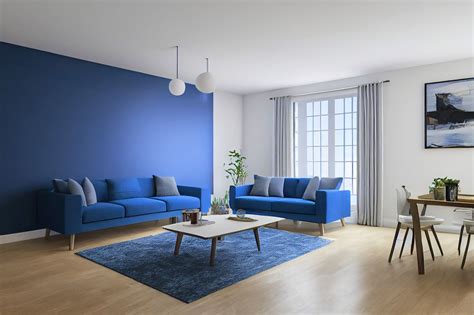 Bright Blue Color For Walls In Living Room