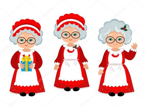 Happy Mrs. Claus . Cartoon Vector Illustration. Stock Illustration by ...