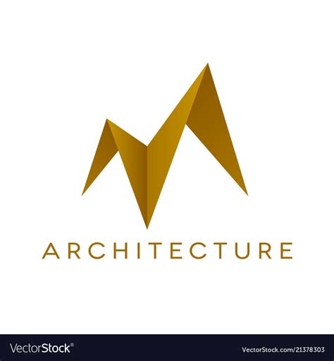 Architecture logo design roof shape isolated Vector Image