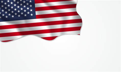 USA flag waving illustration with copy space on isolated background ...