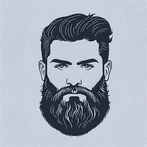 Premium Vector | Illustration of beard man logo design vector