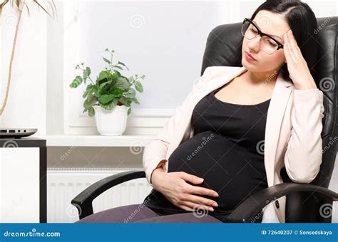 Tired pregnant woman stock image. Image of businesswoman - 72640207