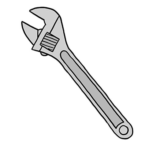 Adjustable Wrench Drawing