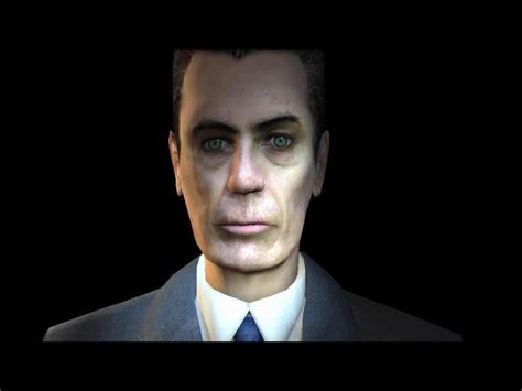 Image taken from the facial animation of the " g-man " in Half Life 2 ...