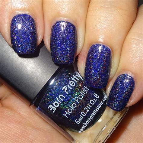 Wendy's Delights: Navy Blue Holographic Nail Polish from Born Pretty Store