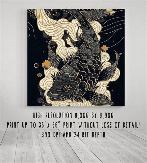 Koi Fish Wall Art Printable Japanese Art Fish Print - Etsy | Printable ...