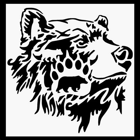 Amazon.com : Bear Claw Stencil - Bear Stencil - Grizzly Bear Stencil ...