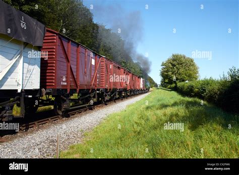 Old fashioned goods (freight) train common UK until the early 1960's ...