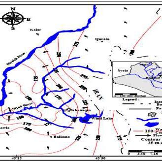 Water Table contour map of unconfined aquifer. | Download Scientific ...