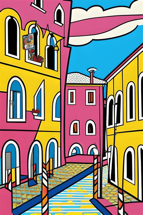 Venice Architecture Pop Art Painting · Creative Fabrica