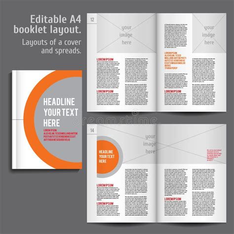 A4 Booklet Layout Design Template with Cover Stock Vector ...