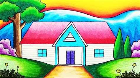 Beautiful House Drawing Colour Full : I used the strathmore toned tan ...