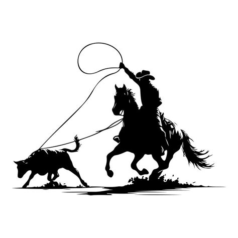 Cowboy Roping Silhouette Vectors & Illustrations for Free Download