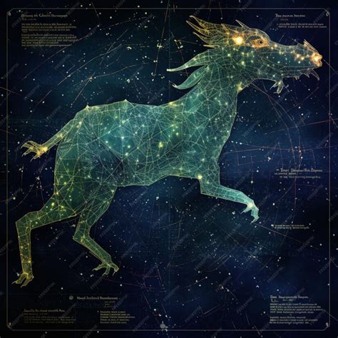 Premium Photo | Constellation map of a horse with a constellation in ...