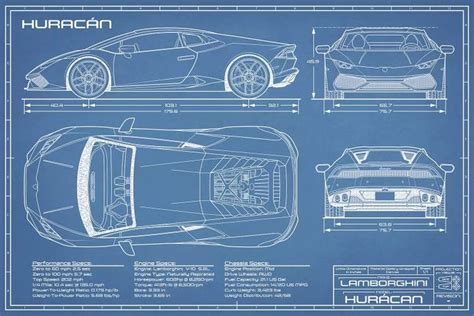 Lamborghini Huracan LP 610-4 Blueprint Can... | Action Blueprints ...