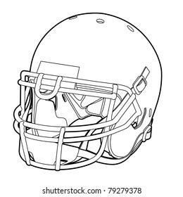 American Football Helmet Outline Vector Illustration Stock Vector ...