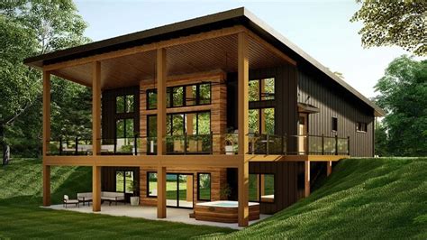 Modern Mountain House Plan With Window Wall