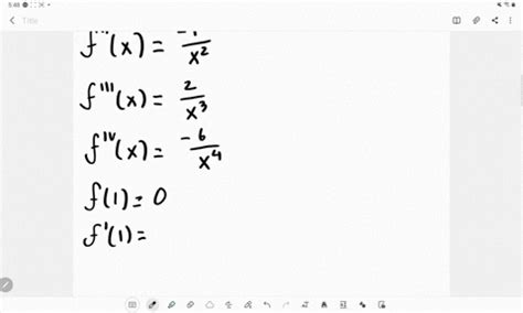 SOLVED:Determine the fourth Taylor polynomial of lnx at x=1.