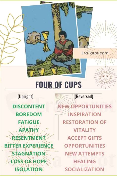 Four of Cups Meaning, Reversed, Yes and No, Love Life – Eratarot