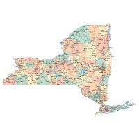 Highways map of New York state | New York state | USA | Maps of the USA ...