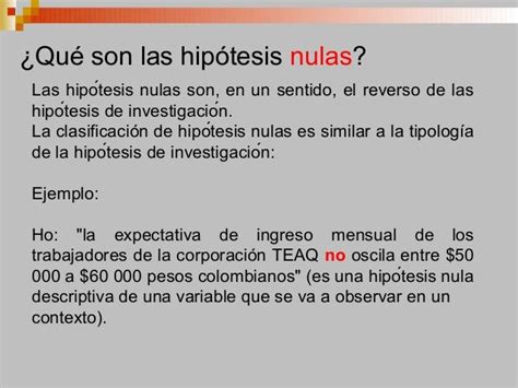 Formulacion de Hipótesis