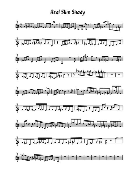 Slim shady – Eminem Real slim shady Sheet music for Piano (Solo) Easy ...