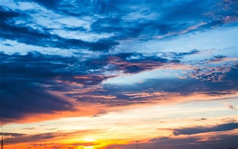 Wallpaper Sky, clouds, sunset, dusk 3840x2160 UHD 4K Picture, Image