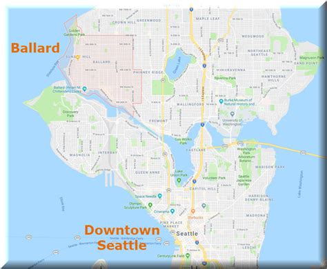 Seattle Neighborhood Guide Map - Coastal Map World