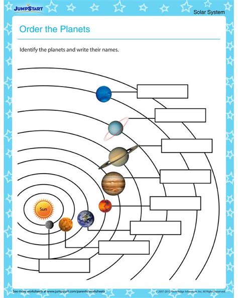 Kindergarten Planets Worksheets