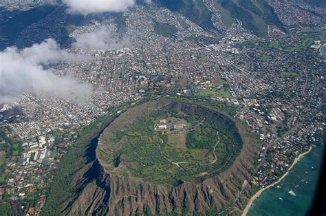 aerial view of Diamond Head Crater Photograph by David L Moore - Pixels