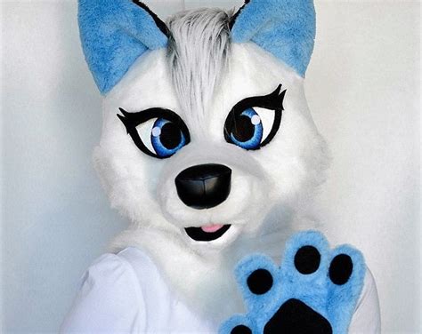 White Wolf Fursuit, Girls Wolf Fursuit, Fursuit Head Wolf, Fursuit Head ...