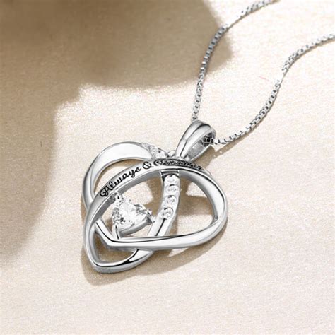 Personalized "Always & Forever" Heart Necklace