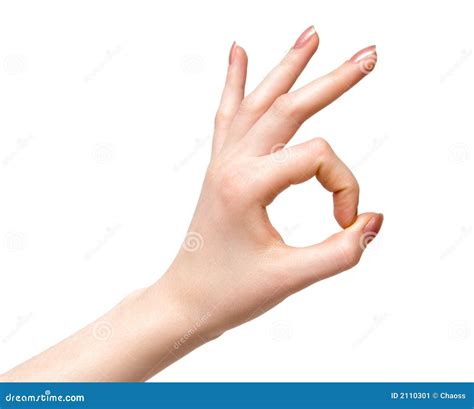 Woman Hand Ok Sign. Stock Image - Image: 2110301