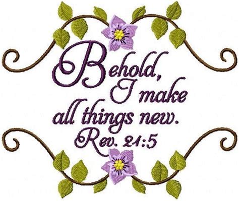 Behold I Make All Things New Revelation 24:5 Embroidered