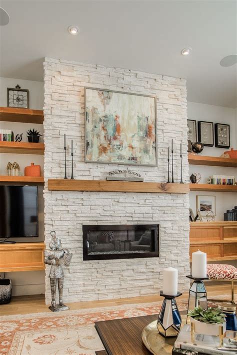 20+ Stacked Stone Fireplace White – DECOOMO