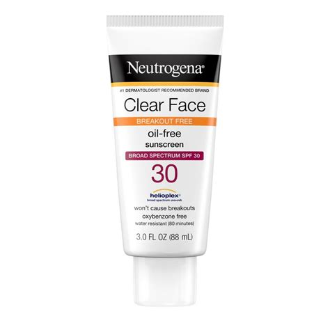 Neutrogena Clear Face Sunscreen Lotion SPF 30 with Helioplex 3.0 fl oz ...