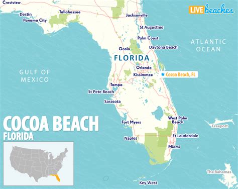 Florida Map Cocoa Beach - Ricky Christal